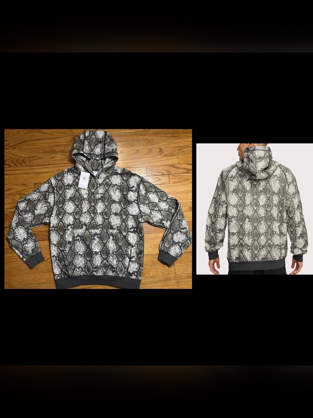 Nike Jordan Sport Hoop Dri-FIT Snake Print Pullover Hoodie Men's Sz M NEW!